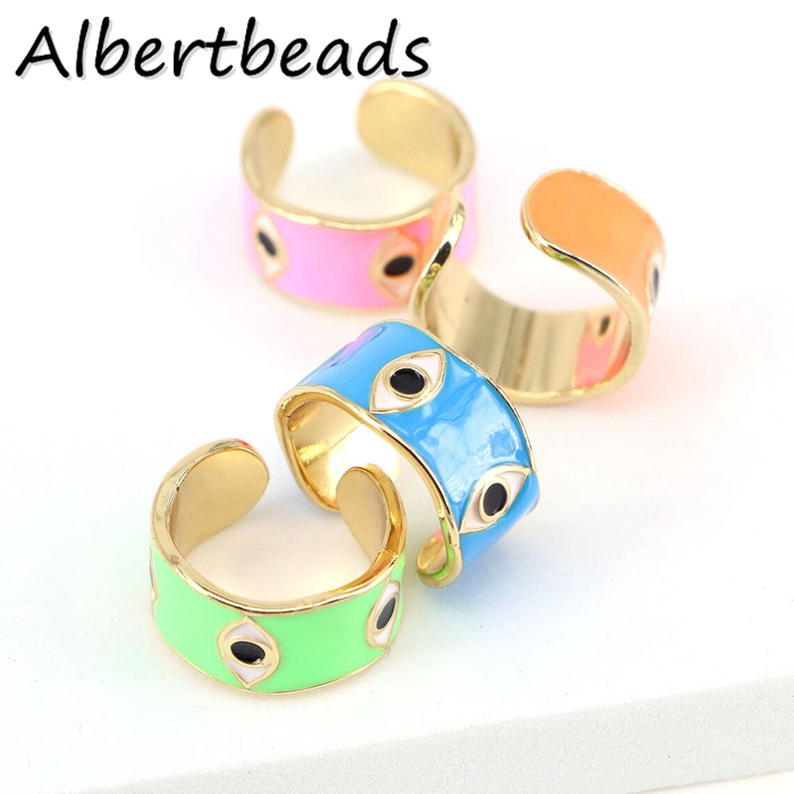 evil eye enamel ring