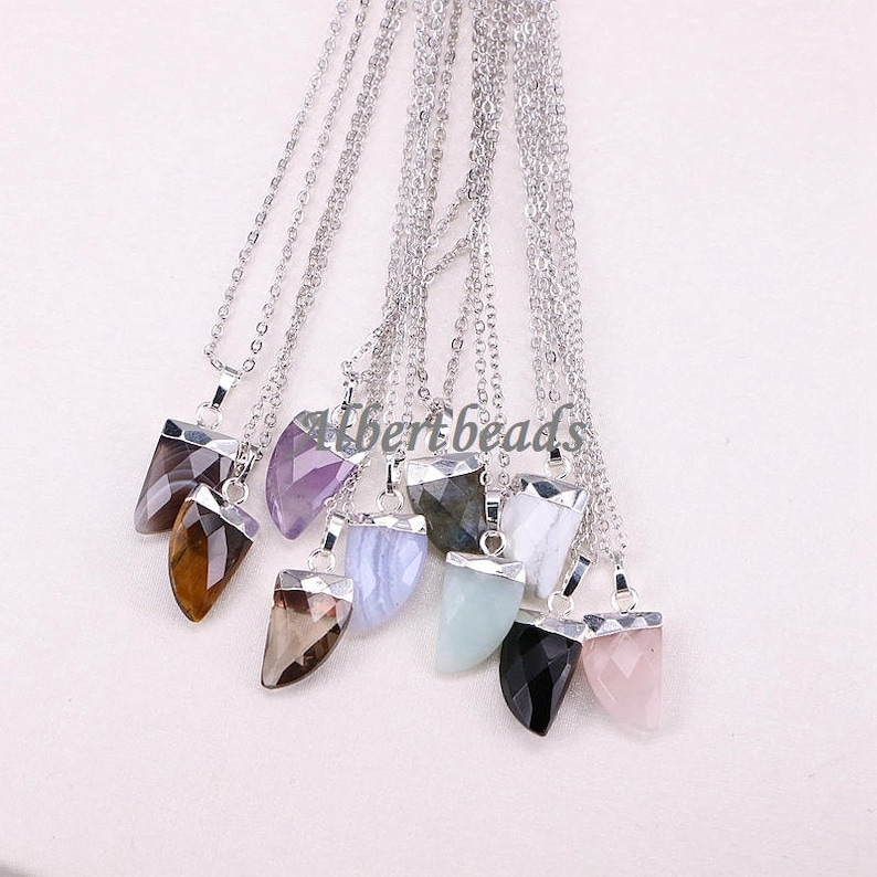 AZYZ180-9696 Natural Stone Pendant Horn Shape Charms Pendants For Jewelry Making Necklace Pendants DIY Women Jewery Findings 510PCS