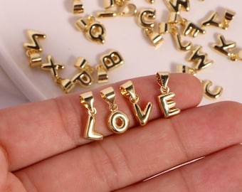 26st, 18K vergulde beginletterhanger, leuke beginletterbedel, initiaalhanger, minimalistisch, brief voor sieradenbenodigdheden