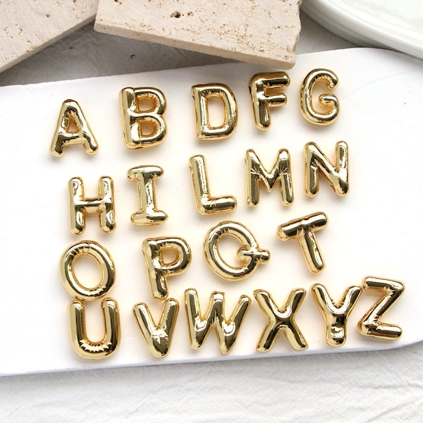 5/10/26pcs, Delicate Fat 26 Gold Color Balloon Letter Pendant For Women Necklace Making Jewelry Accessories