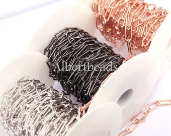 5 metros, 8mm ancho cadenas de eslabones ovalados para joyería que hace diy suministros collar pulsera cadena hallazgos