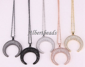 AZYZ293-8810 High Quality Crescent Crystal Zirconia Pendant
