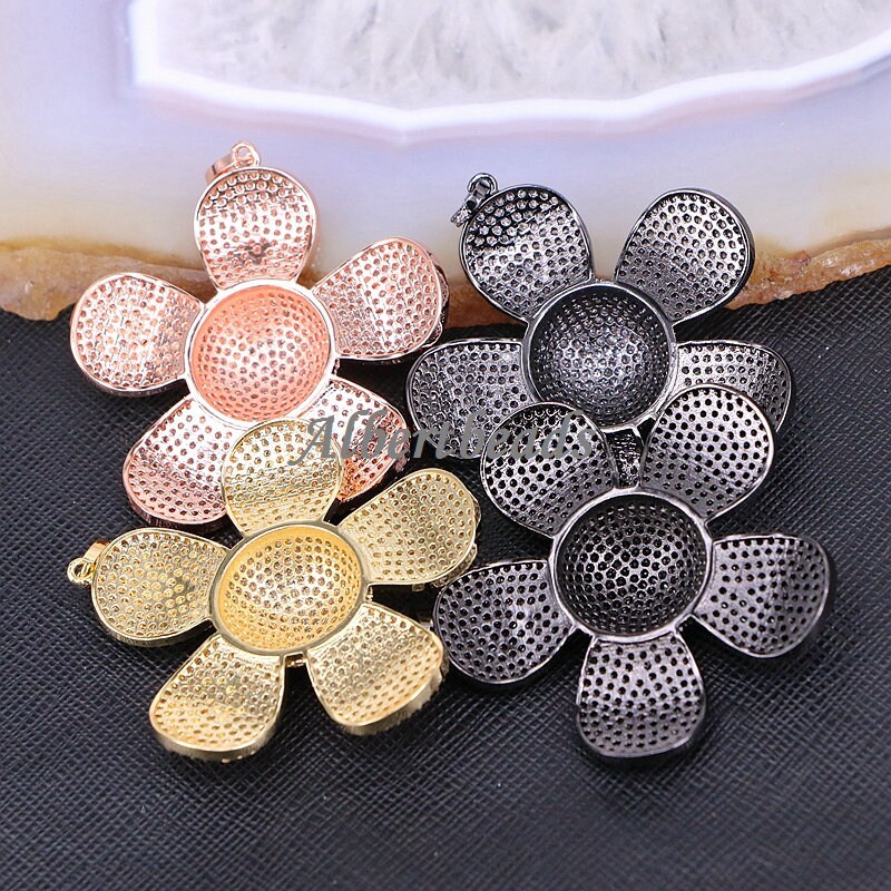 チィ邦　 AZYZ186-8813 Fashion Big Flower Necklace Pendant, CZ Zircon
