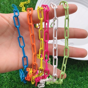 5 metros, cadena de clip de papel de esmalte de 7x16 mm, cadena pop de esmalte, collar de metal esmalte clip de papel, cadena ovalada de esmalte, accesorios de fabricación de joyas