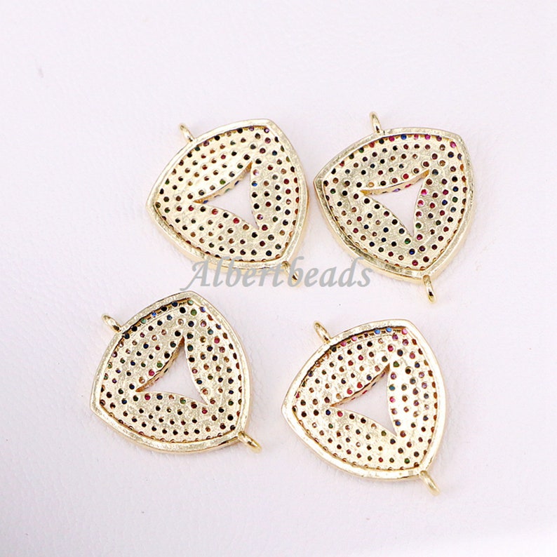 10PCS A344-1530 Fashion Colorful Crystal Zirconia Geometric Connector Beads Rainbow CZ Series Jewelry