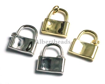 10PCS, Blocco quadrato ciondolo lucchetto charms Top qualità diy collana gioielli making