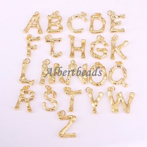A344-0831 Moda Oro Relleno Carta Intitial colgante joyería accesorios, 10PCS