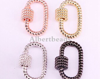 A367-180, Oval Shape Clasp, Gold/Rose gold/Silver/Black, Necklace Clasps, 10PCS