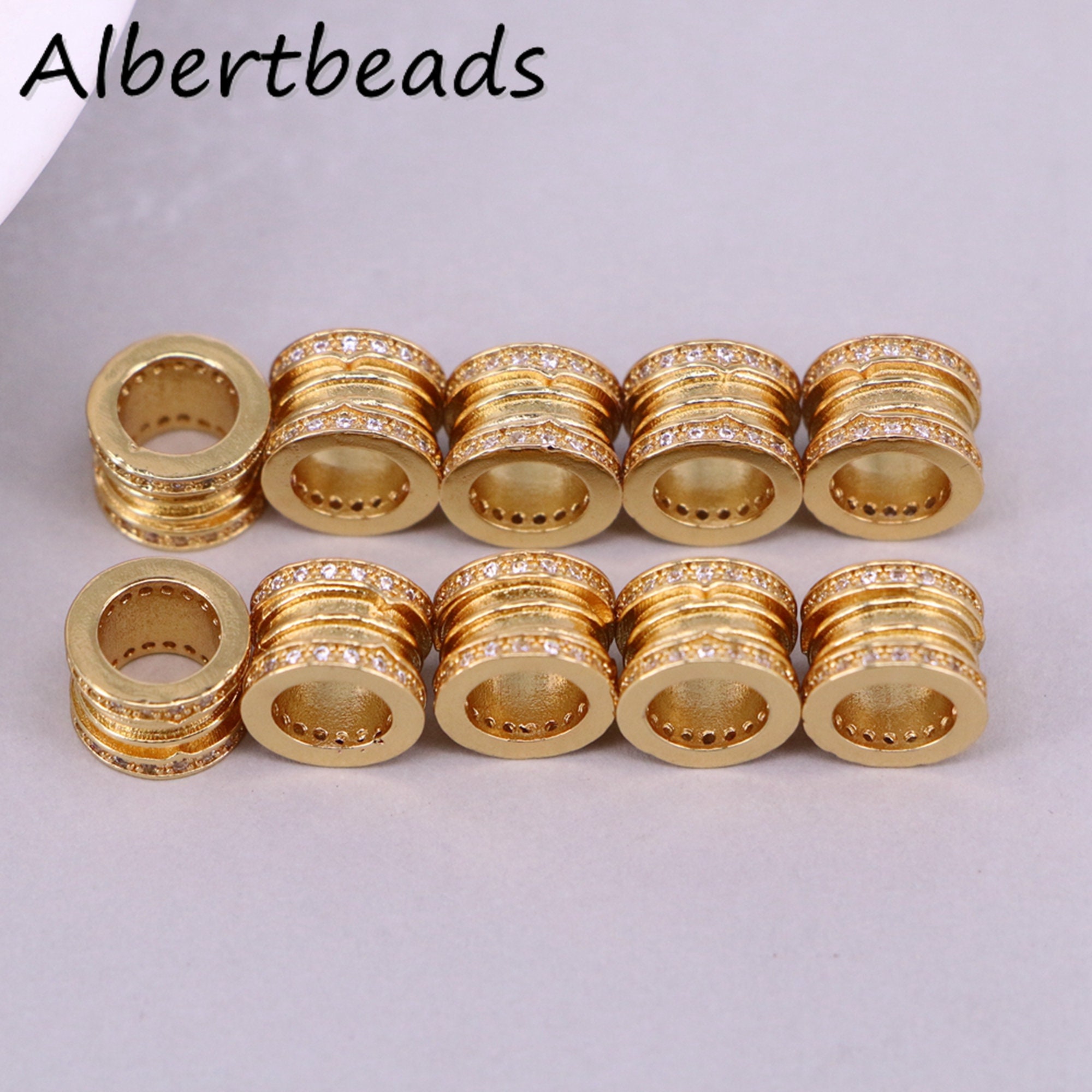 6x4mm 20pc Gold Barrel Beads, Gold Cylinder Beads, Gold Spacer Beads,  Brushed Gold Beads, Gold Drum Beads for Jewelry Making 6x4mm Beads 