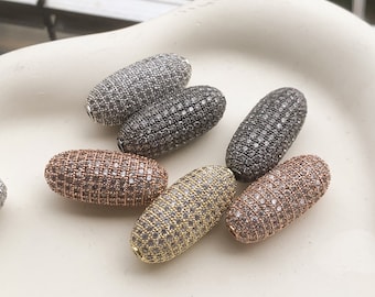 Perline Distanziatrici In Ottone Con Zirconia Cubica E Micro Pavé – Confezione Da 10, Trasparenti, 10 Mm, Per Gioielli Fai Da Te