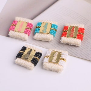 5-10pcs, Jesus virgin Heart Charm Religious Accessories For Women girl Seed Beads Pendant for necklace Jewelry Making