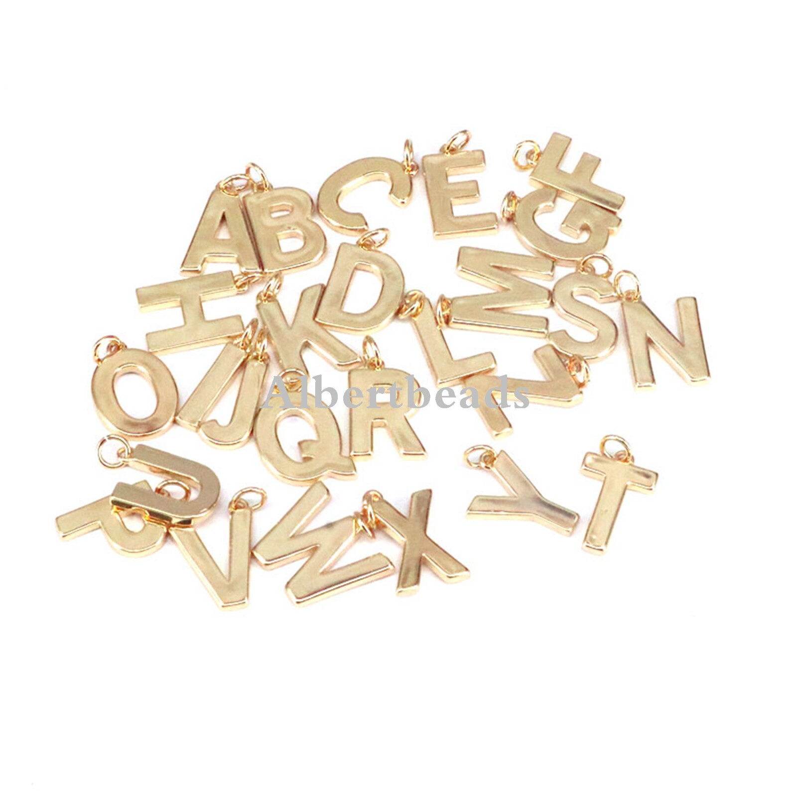 26PCS Gold Plated Initial Block Letter Charm Drop A Z Etsy UK