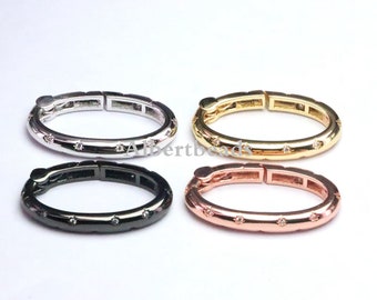 5PCS, Micro Pave CZ Clasp for Jewelry Crafts, Zircon Beads Snap Clasps Findings, Carabiner Lock, Component Clasps