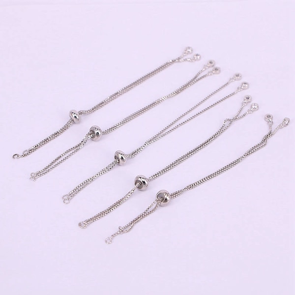 50PCS, Silver / Black / Rose Gold / Gold Chain Bracelet Adjustable Chain