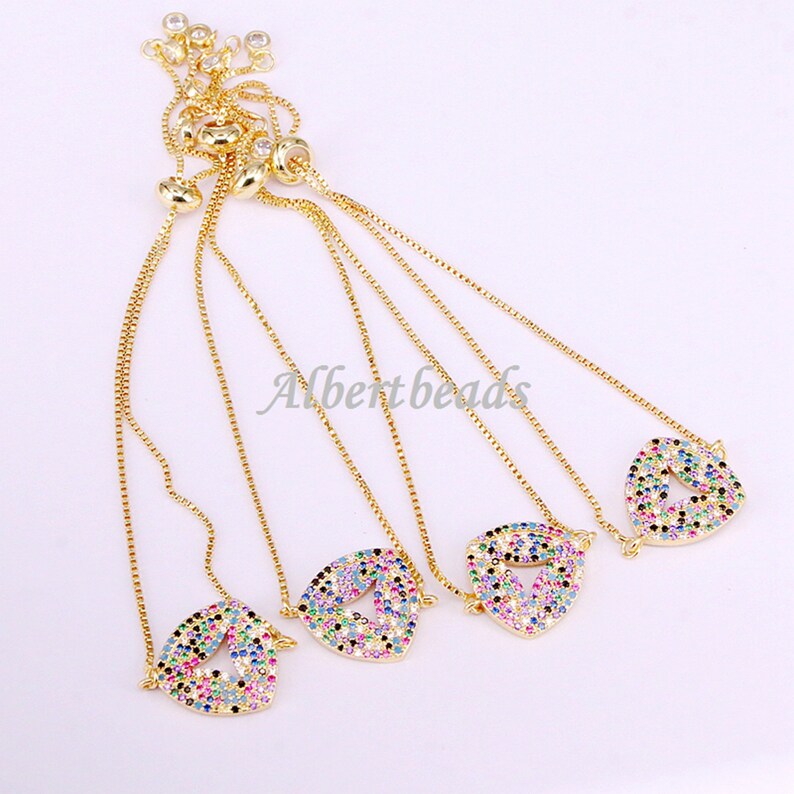 10PCS A344-1530 Fashion Colorful Crystal Zirconia Geometric Connector Beads Rainbow CZ Series Jewelry