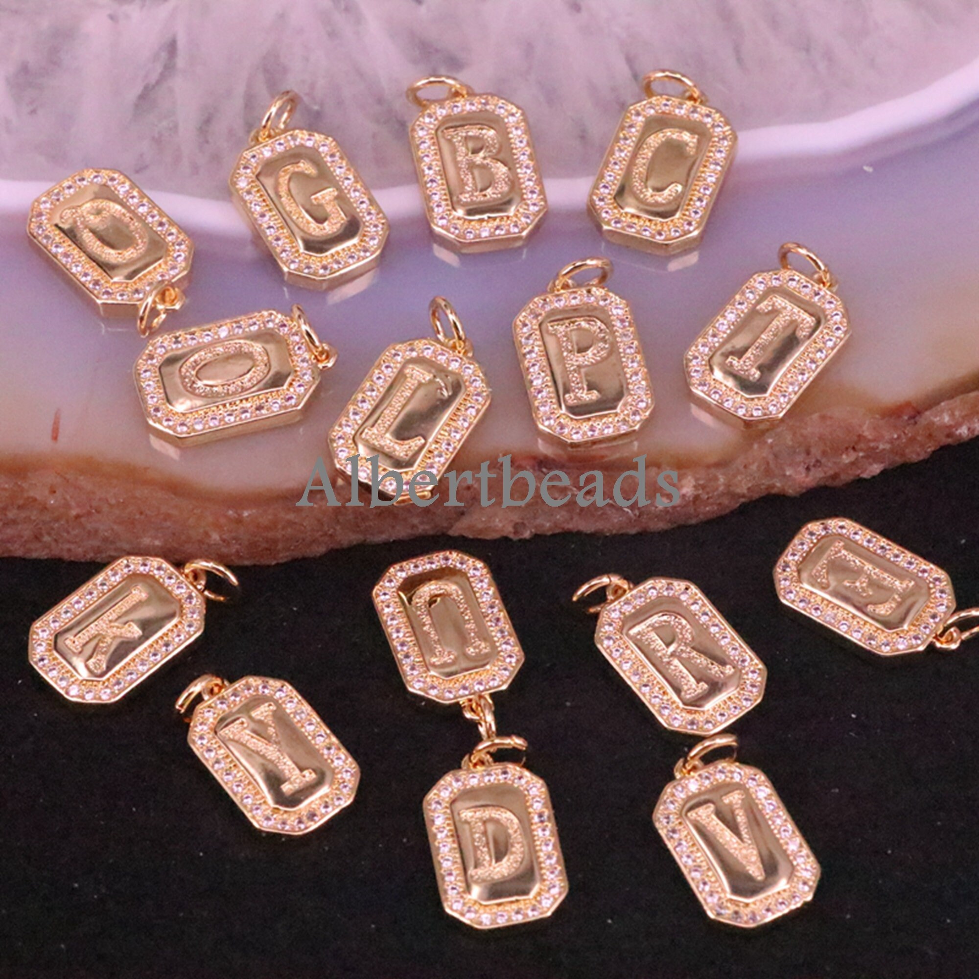 1026PCS Gold Initial Letter Charm Gold Plated Alphabet Etsy