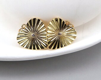 10PCS, Love Gold-color Heart Cute Charms Diy Earrings Charm Bracelet Necklace Pendant Jewelry Making Accessories