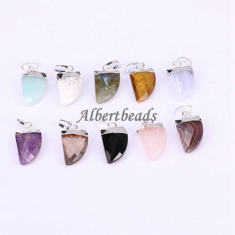 AZYZ180-9696 Natural Stone Pendant Horn Shape Charms Pendants For Jewelry Making Necklace Pendants DIY Women Jewery Findings 510PCS