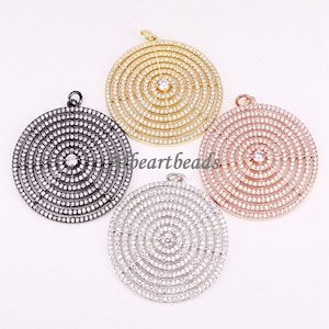 AZYZ300-4047 Fashion zirconia jewelry for women Round Circle Shape Paved CZ Stones Pendant 5PCS