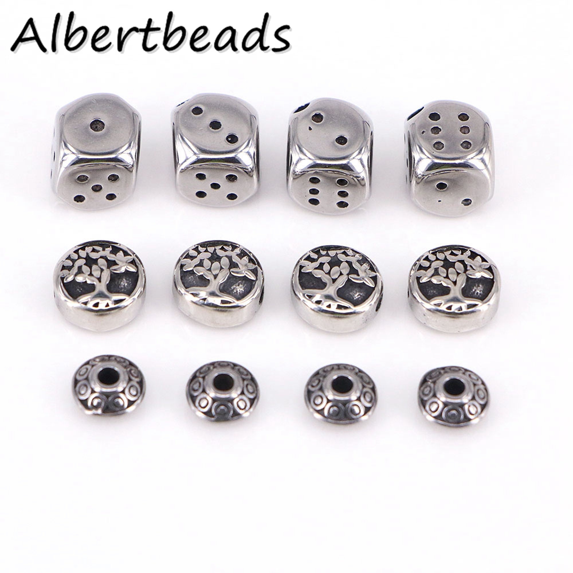 20 7mm Silver Dice Large Hole Metal Cube Beads – Smileyboy Beads