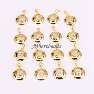 AZYZ298-2774 Carta Design Capital Inicial Colar Pingente, Mulheres Homens Metal Banhado A Cobre Letra Do Alfabeto Joias Pingente Contas 10/26 PCS