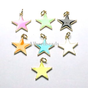 10PCS, Fashion Enamel Star Charms Pendants Jewelry Making Pendants For DIY Necklace Woman Trendy Accessories