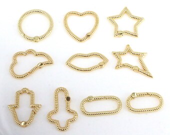 10PCS, Star cross hamsa geometric buckle, spring buckle, carabiner buckle, gold clasp, DIY bracelet/necklace jewelry buckle accessories
