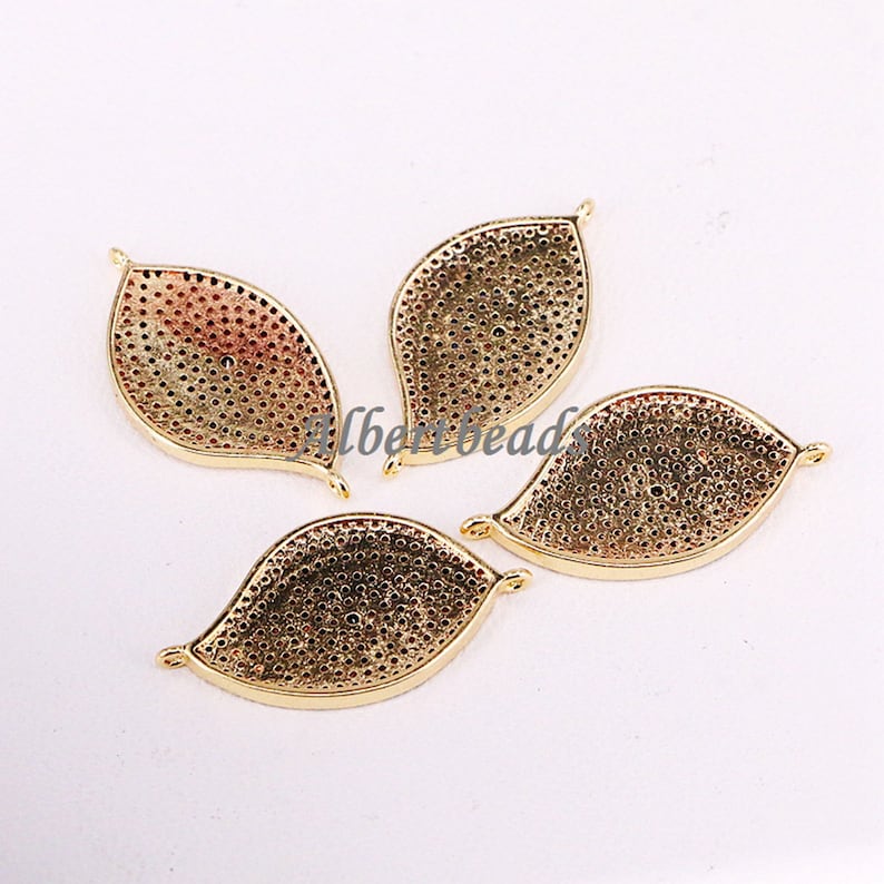 AZYZ325-0155 Evil Eye Connector Metal Pave CZ Bead for Jewelry Charms Spacer Beads 10PCS