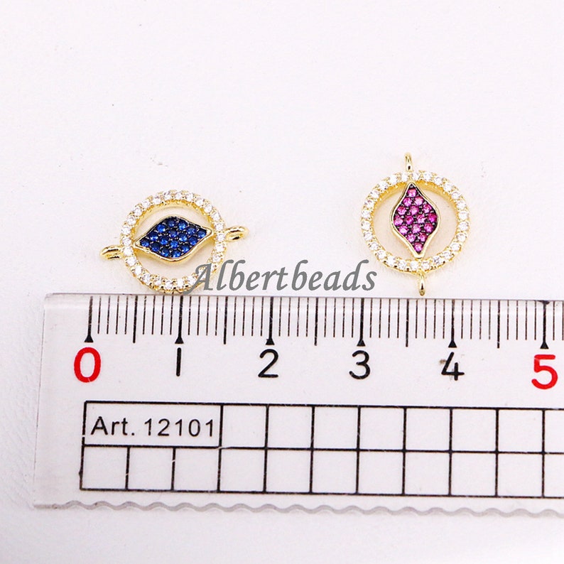10pcs Fashion Round shape connector Beads,CZ Eye beads For Jewelry Making