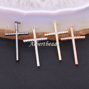 A175-9486 cubic zirconia jewelry mix color micro pave cz hip hop jewelry Cross pendant, pave diamond cross pendant 10PCS
