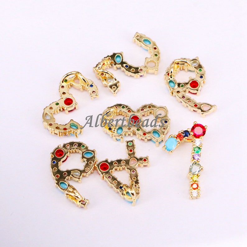 Micro Pave CZ Numbering Pendant Charms Pave Numbers Findings Number 0-9 charms 10PCS A338-9085 CZ Number Letter Charms
