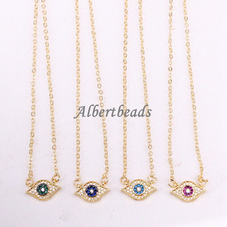 shiney Color Cubic Zirconia pendant beads 10PCS AZYZ330-3349 New cz paved Eyes Charms Diy Women Jewelry