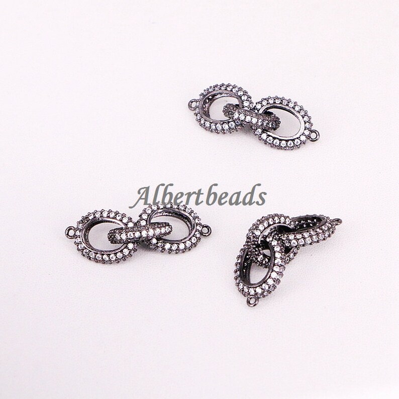 AZYZ317-5825 Micro Pave CZ Bracelet Connector, Link Chain Connector, Bracelet Bar Connector, CZ Bar Connector, Jewelry Findings 5PCS image 7