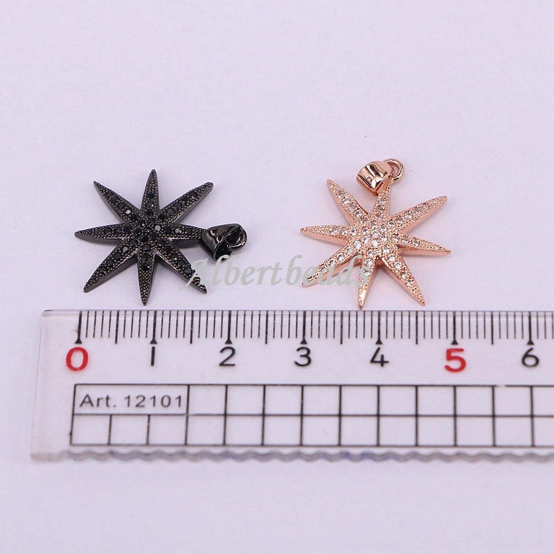 10pcs Fashion Micro Pave CZ Star Pendants, North Star Charms for DIY Earrings  Necklace Jewelry Making 