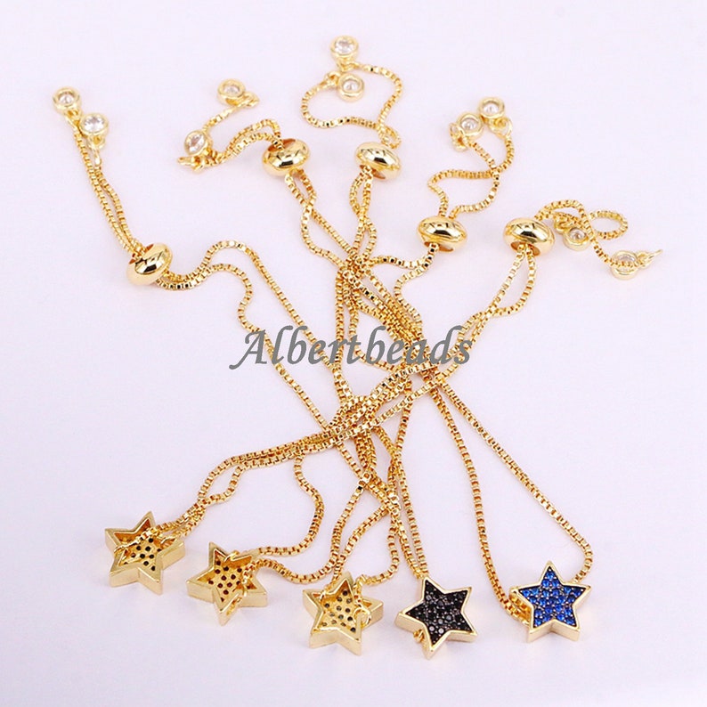 AZYZ330-2696 Gold Plated zircon star Beads CZ Zircon Mini five-pointed star spacer beads for DIY Jewelry accessories 10PCS