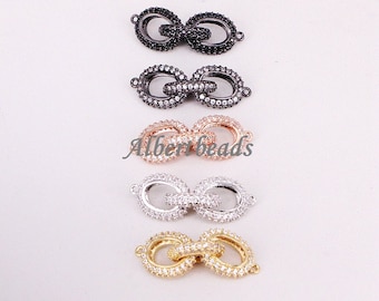 AZYZ317-5825 Micro Pave CZ Bracelet Connector, Link Chain Connector, Bracelet Bar Connector, CZ Bar Connector, Jewelry Findings 5PCS