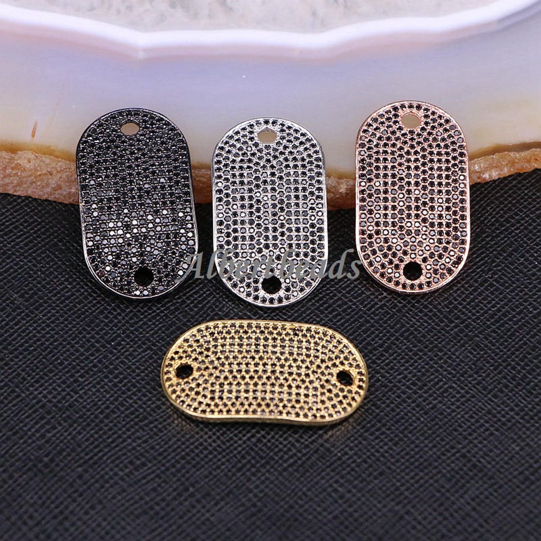 AZYZ180-9566 Micro Pave CZ Zircon Rectangle Charms