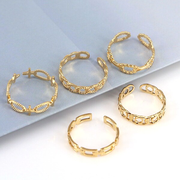 10PCS, Stainless steel goldring / Women's ring / Woman's jewelry / Gift / adjustable