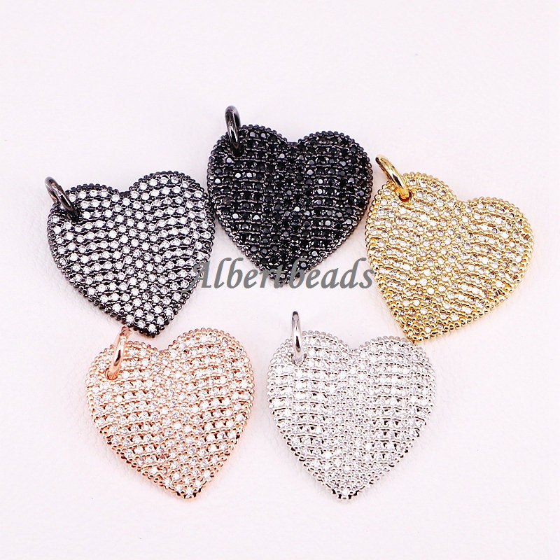 AZYZ296-9857 High Quality Lovely Heart Shape Paved CZ Cubic