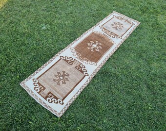 3x11 Vintage Runner, Hallway Runner  3'1" x 10'10" Antique Runner Rug,  Size: 93 x330 cm,Pale colors rug,Distressed Rug,Area Rug,Kitchen Rug