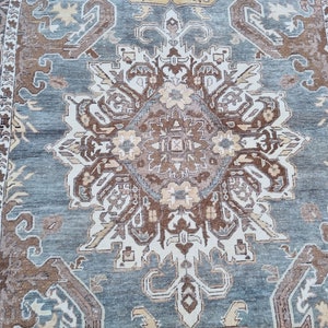 5'1x8'9 Antique Uushak Rug, Vintage Rug,interior designer rug,Faded Colors rug,Saloon Rug,Distressed-Low Pile Wool Rug,156267cm image 9