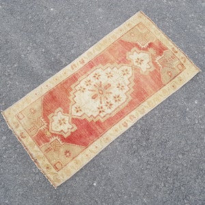 50 x 97 cm,Bath mat,nomadic small rug,Faded Colors Entry Decors Rug,Turkish Carpet,Area Rug 1/'8 x 3/'2-- Vintage Small Oushak RUG,Size