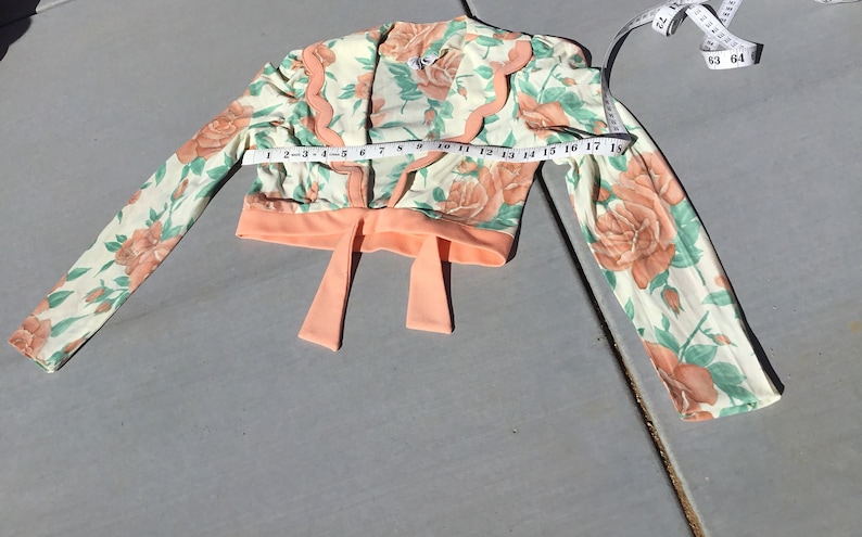 Vintage 70\u2019s prom formal wear halter dress set matching bolero rose print size xs