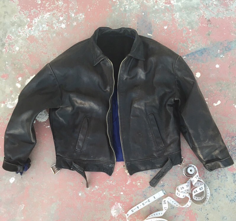 black scissors leather jacket