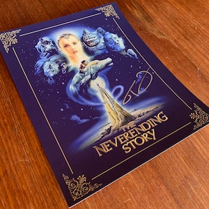 Special Edition Blue The Neverending Story Signed Movie Poster