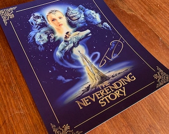 Special Edition Blue The Neverending Story Signed Movie Poster