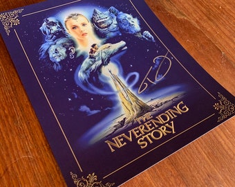 8 x 10 inch print speciale editie blauwe poster The Neverending Story