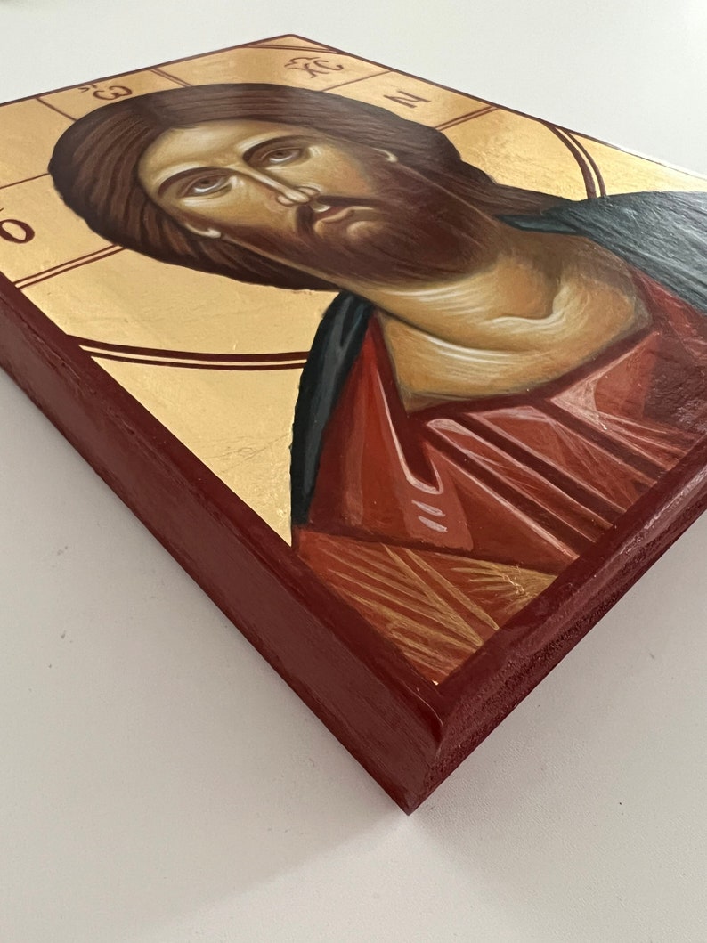 Jesus Christ Painting Iconography Handmade Greek Orthodox Icon Art Wall ...