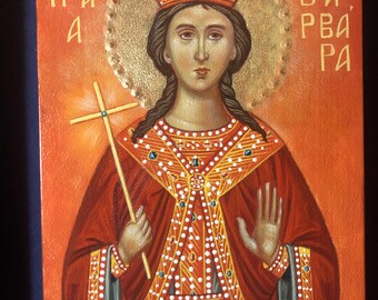 Iconografia fatta a mano di Santa Barbara