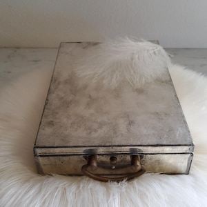 Alte Kassette aus Bankschließfach, Schmuckkasette, Vintage Metallbox